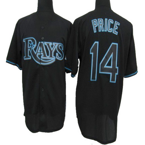 Best Quality Tampa Bay Rays 14 David Price Black Fashion MLB Jerseys